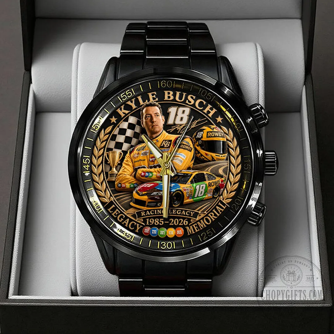Kyle Busch Racing Legacy Memorial Black Stainless Steel Watch