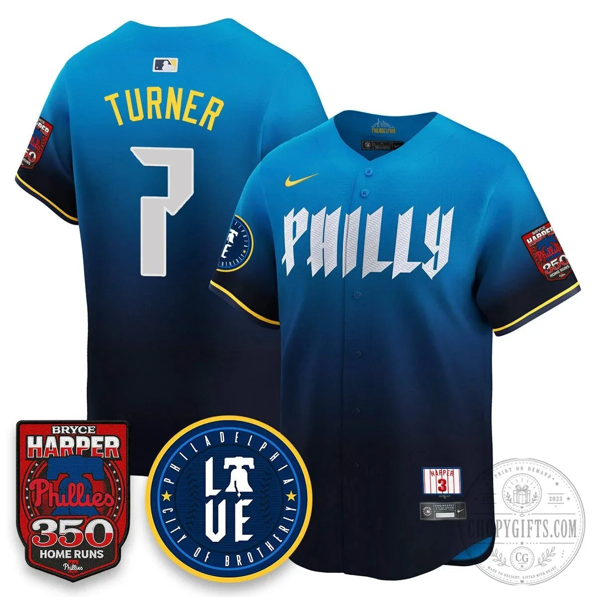 Bryce Harper Philadelphia Phillies 350 Home Runs Baseball Jersey