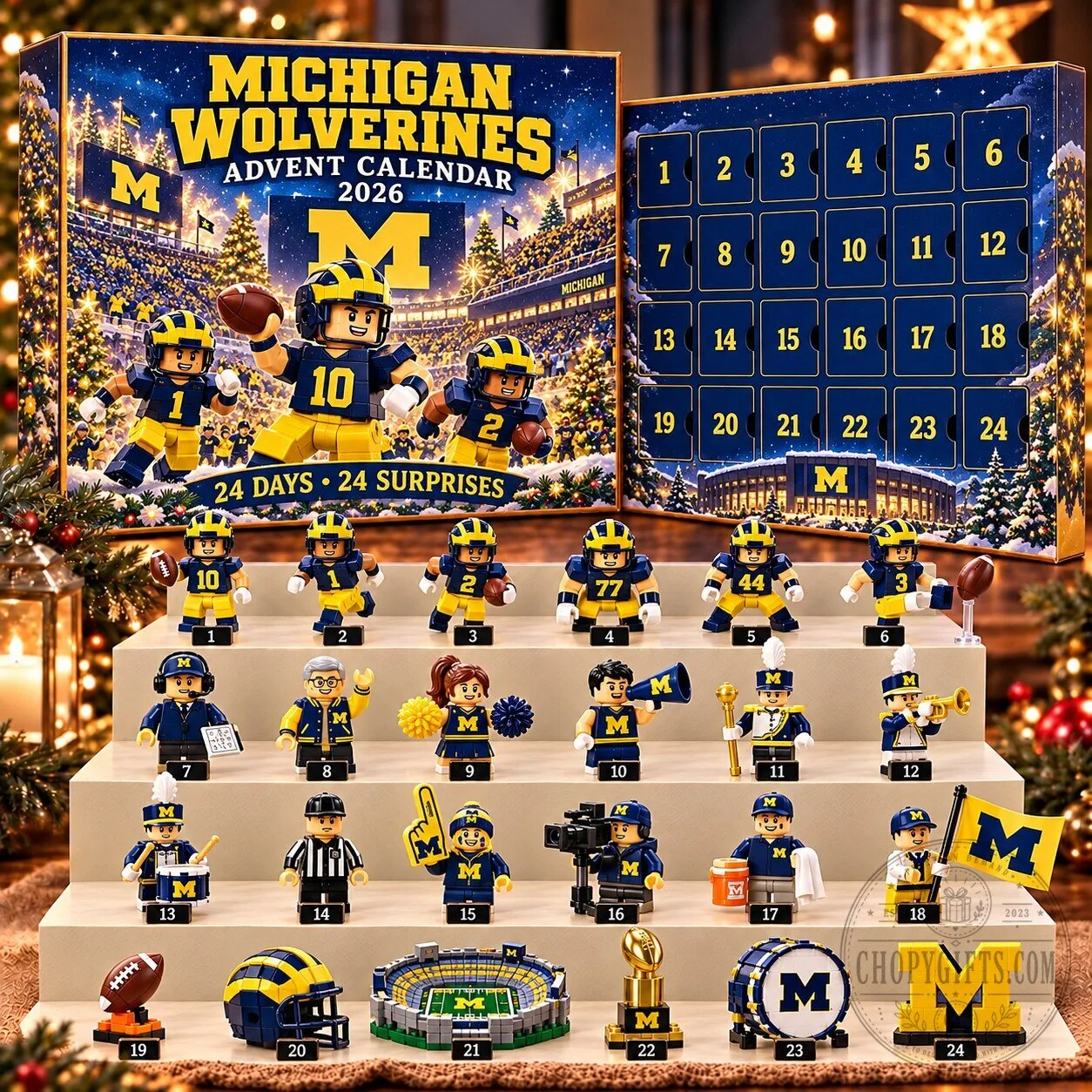 Michigan Wolverines 2026 Football Team Advent Calendar with Minifigures