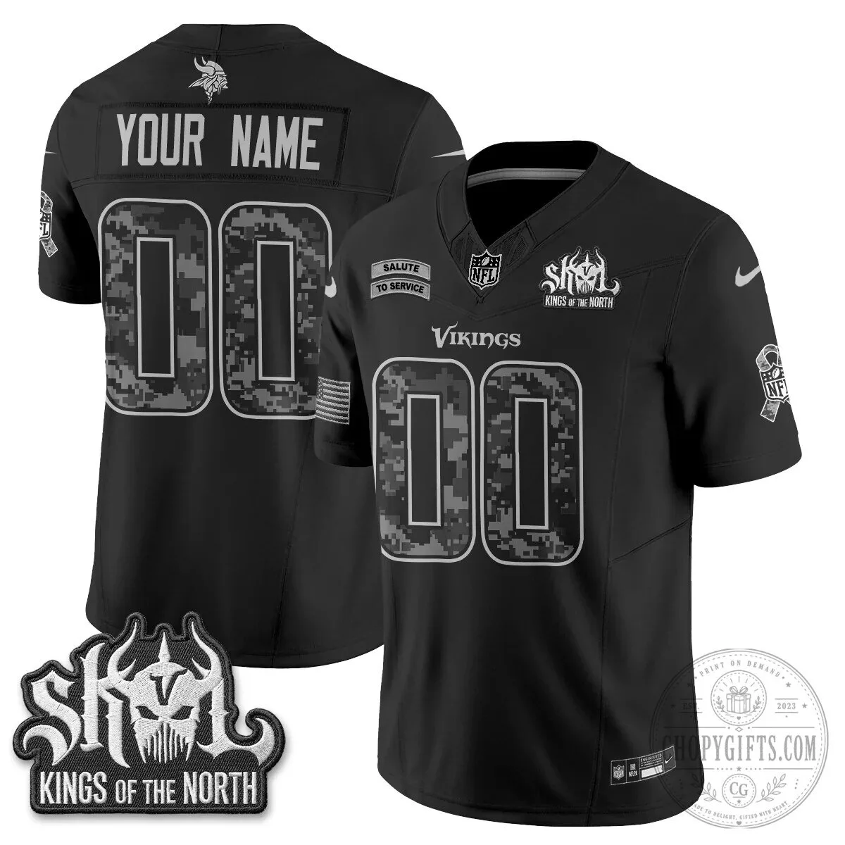 Minnesota Vikings Salute To Service Vapor Custom Football Jersey 1 Minnesota Vikings Salute To Service Vapor Custom Football Jersey