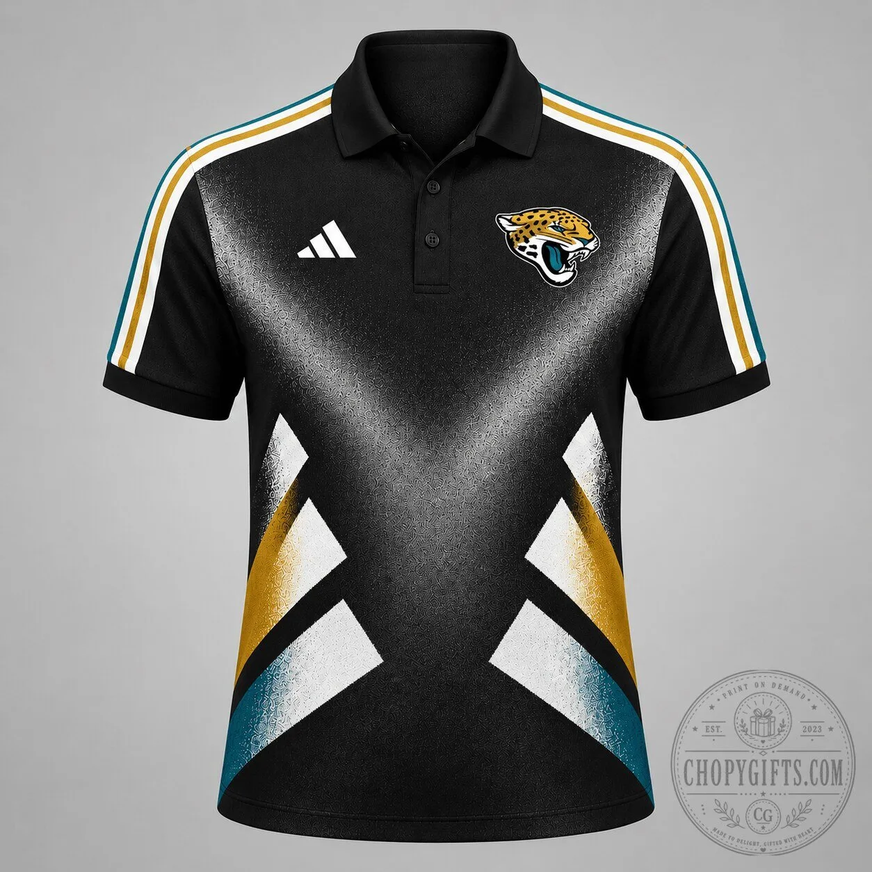 Jacksonville Jaguars NFL Fan Shirt Premium Geometric Pattern Polo Shirt