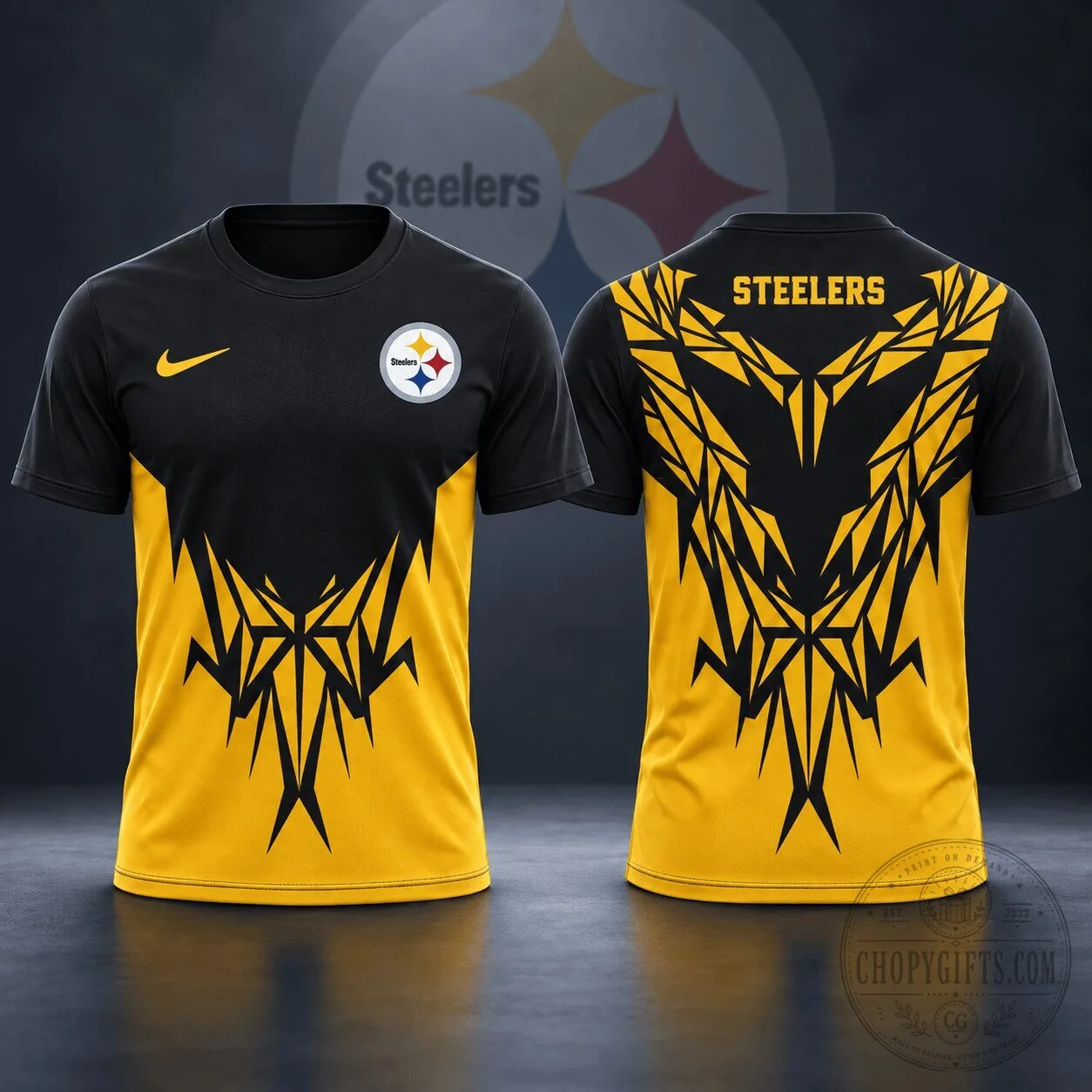 Pittsburgh Steelers NFL Fan Shirt, Tribal Graphic Football Team T-Shirt