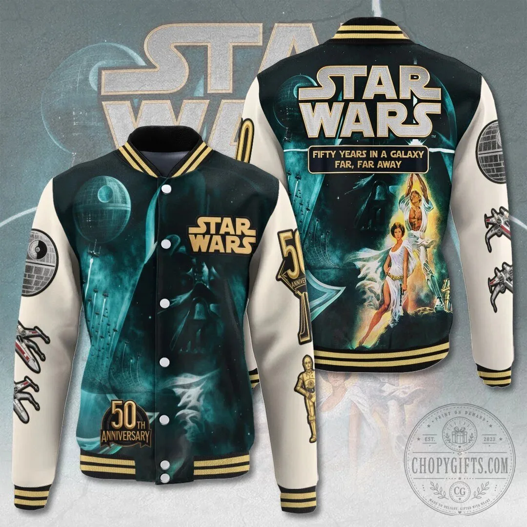 Star Wars 50th Anniversary Darth Vader Luke Skywalker Varsity Jacket