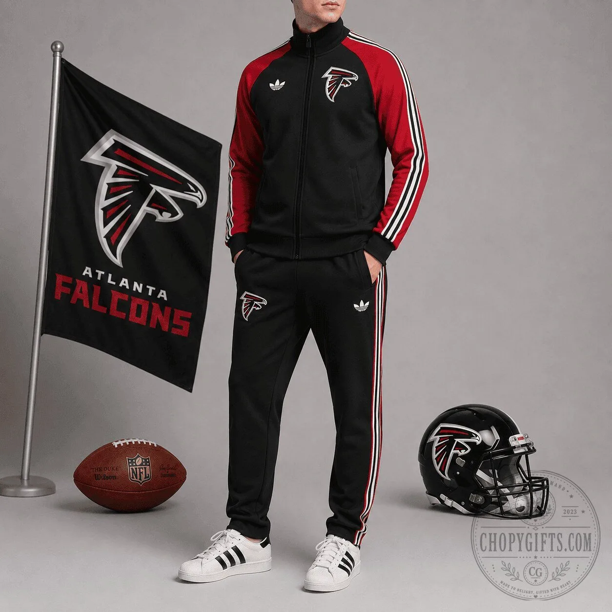 Atlanta Falcons National Football League Black Red Track Jacket