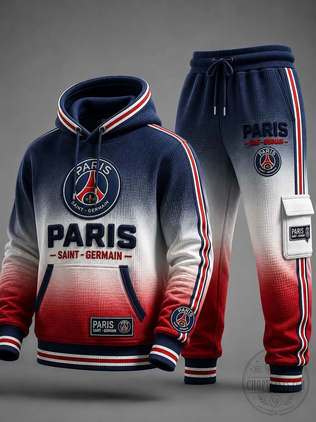 Paris Saint-Germain Football Club Gradient Hoodie and Jogger Pants Set