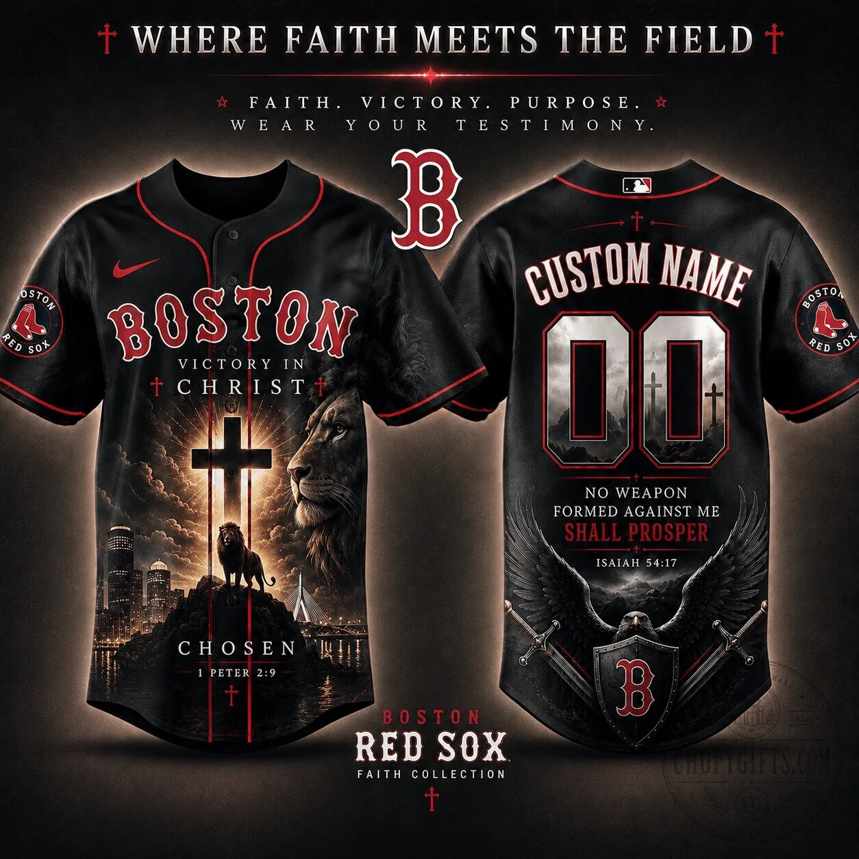 Boston Red Sox Baseball Faith Collection Personalized Jersey 2 Boston Red Sox Baseball Faith Collection Personalized Jersey