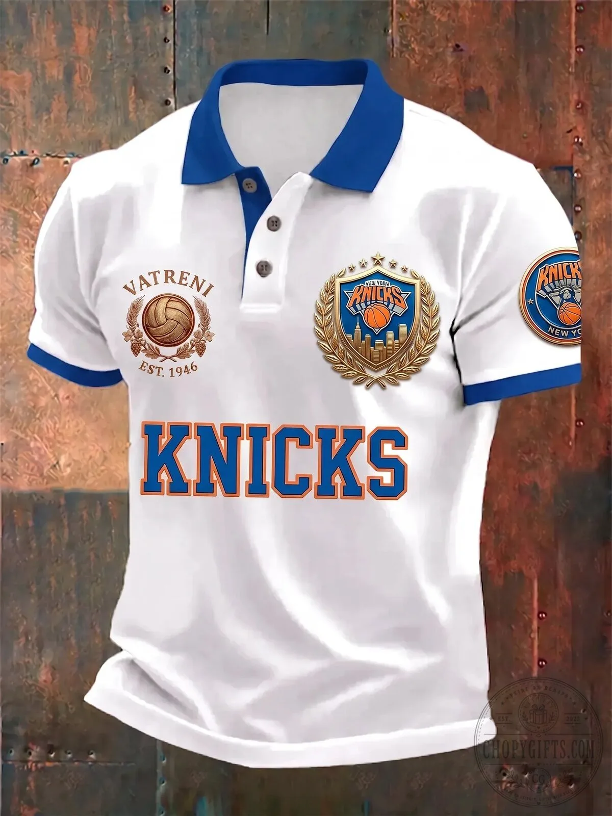 Men's Polo Shirt for Fans of the Knicks Basketball Team from New York