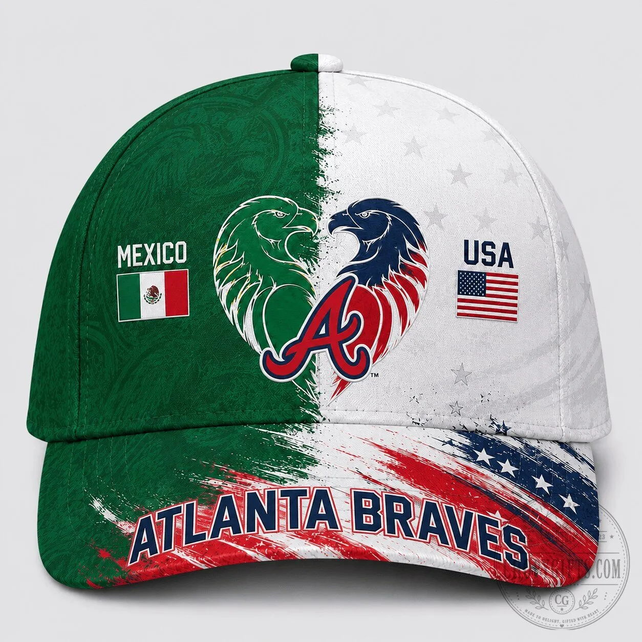 Mexico versus USA Atlanta Braves Baseball Cap, Dual Pride Fan Gift