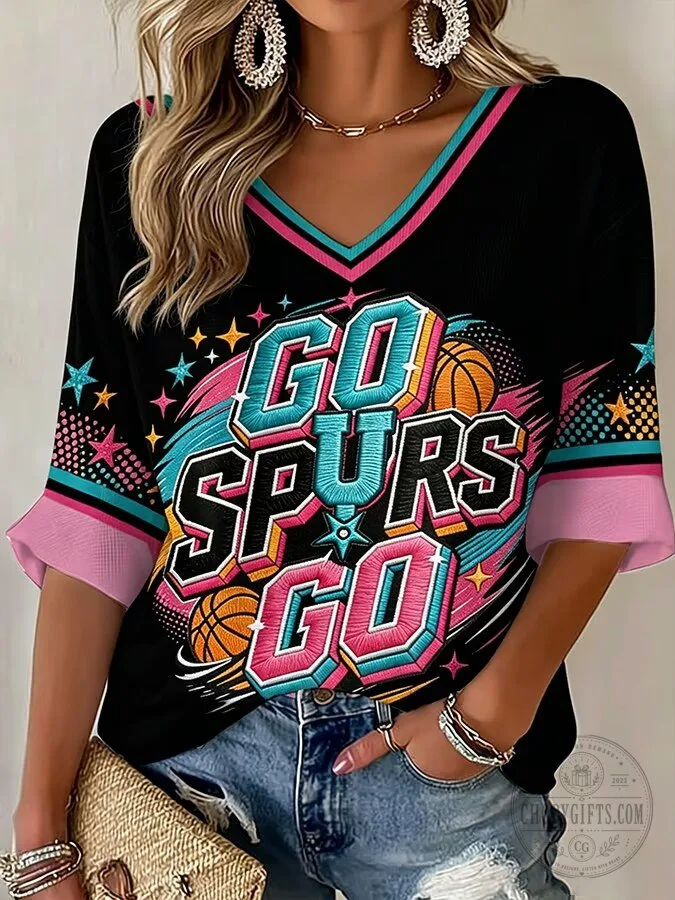 San Antonio Spurs Go Spurs Go Basketball Fan T-Shirt for Women 7 San Antonio Spurs Go Spurs Go Basketball Fan T-Shirt for Women