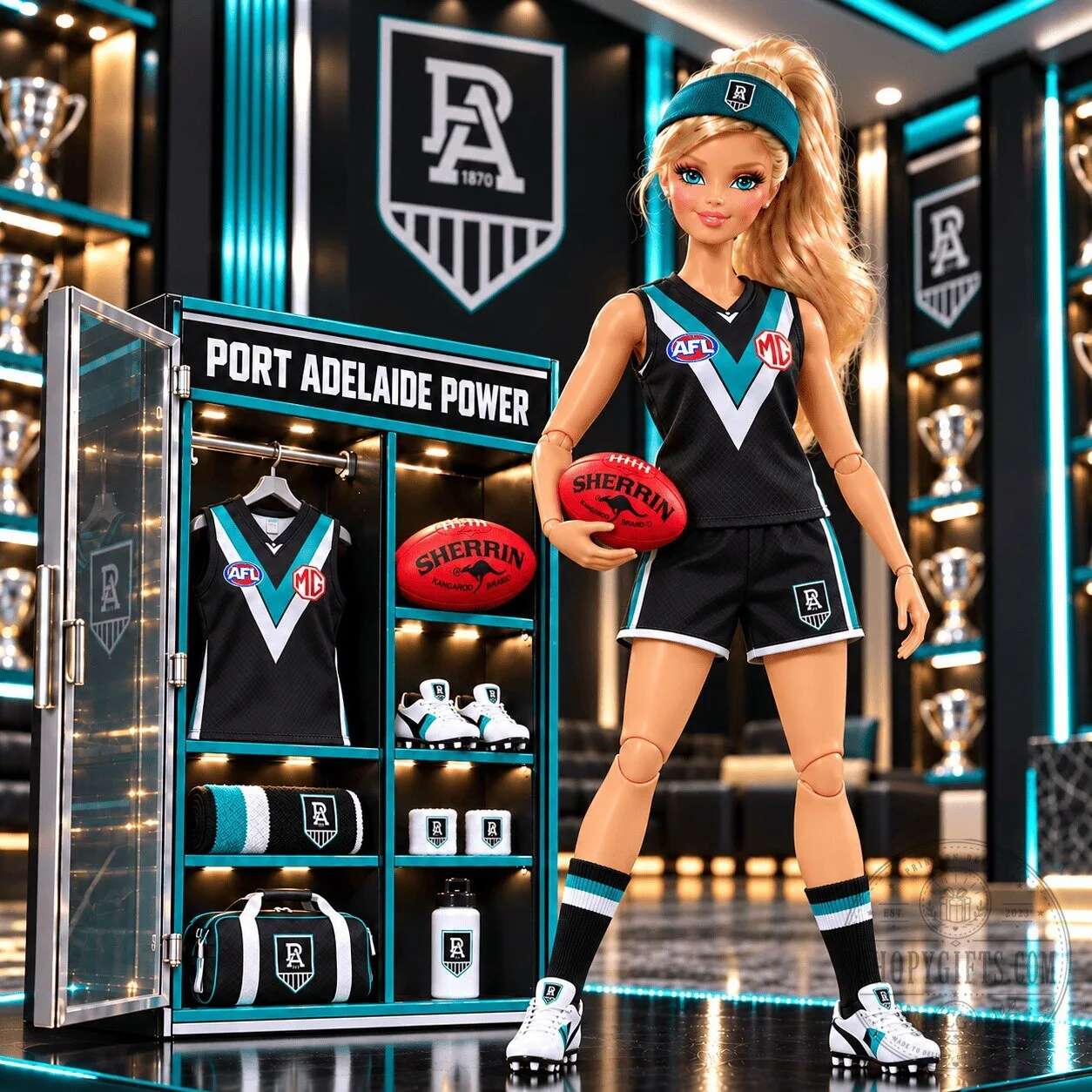 Port Adelaide Power Australian Football League Barbie Doll Collectible Figure