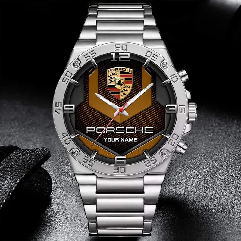 Porsche Luxury Sports Car Logo Personalized Stainless Steel Watch