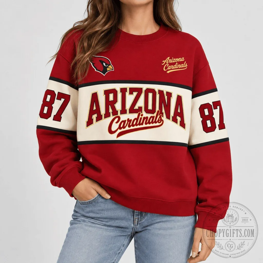 Arizona Cardinals National Football League Team Retro Varsity Crewneck Sweatshirt Arizona Cardinals National Football League Team Retro Varsity Crewneck Sweatshirt