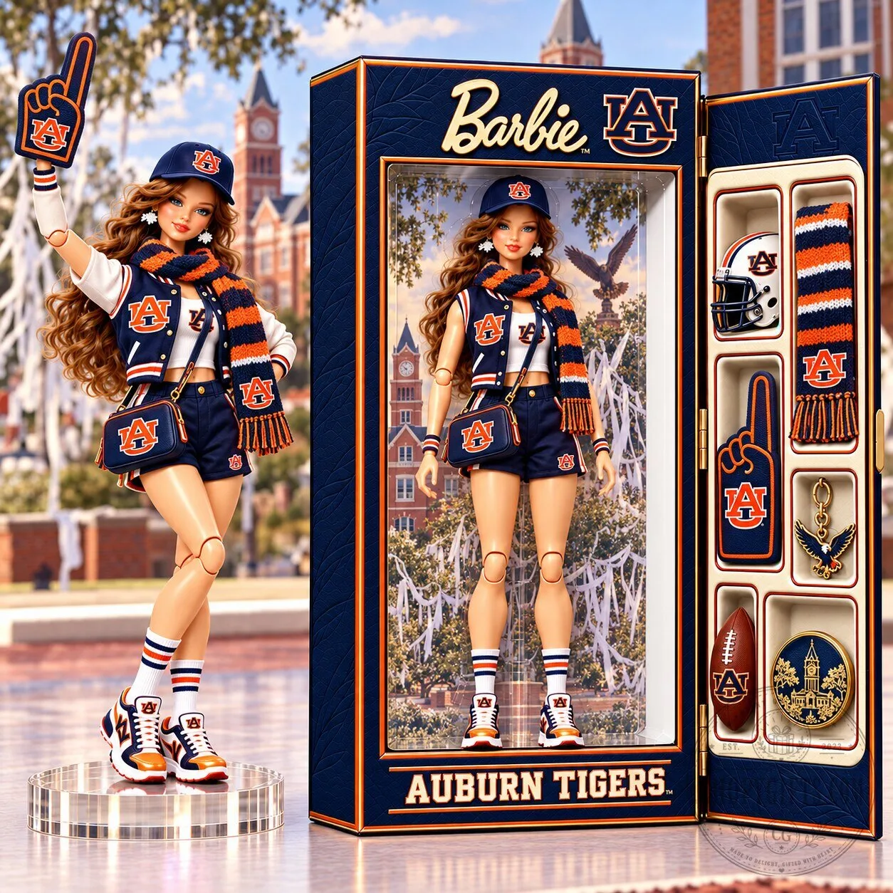 Auburn Tigers University Commemorative Doll Figure by Barbie