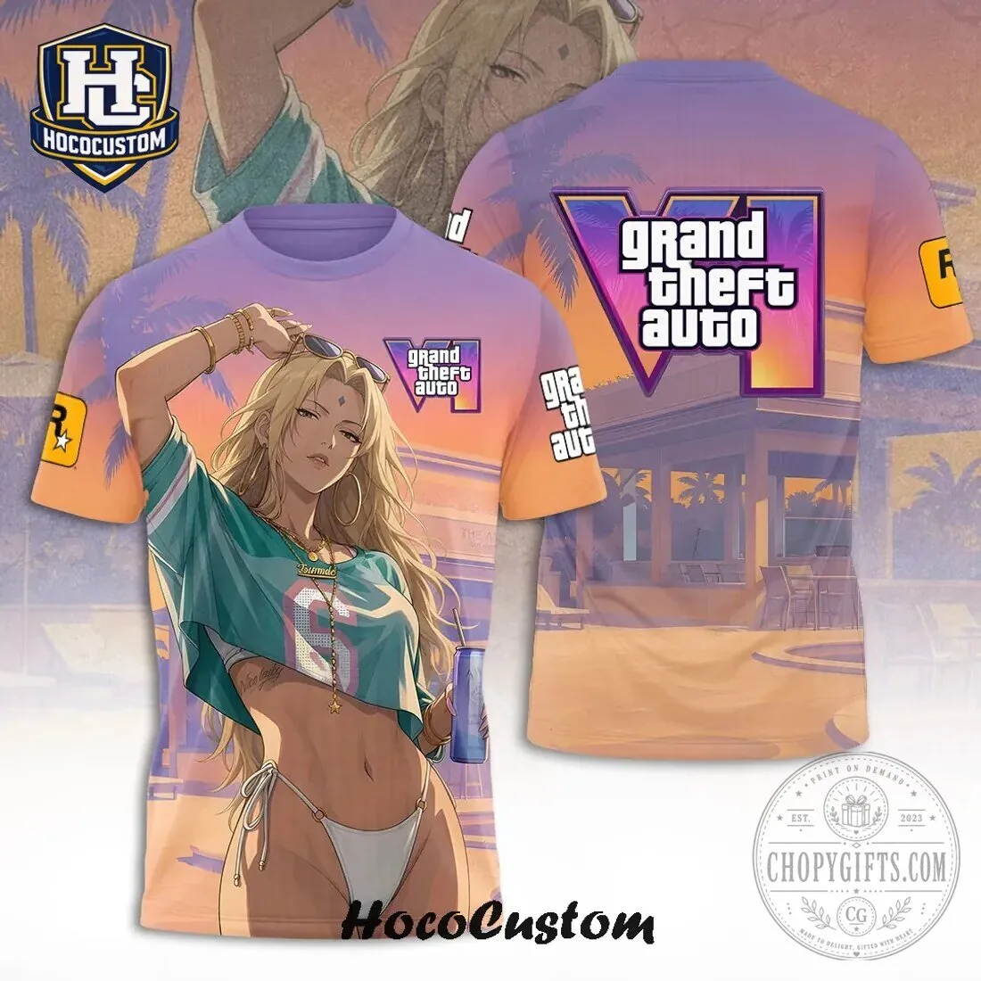 Grand Theft Auto Vice City Tsunade Anime Gaming Pullover Hoodie 7 Grand Theft Auto Vice City Tsunade Anime Gaming Pullover Hoodie