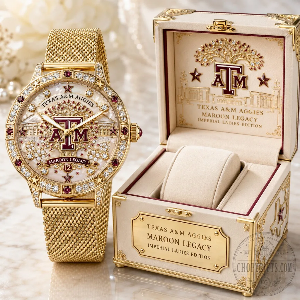Texas A&M Aggies Maroon Legacy Imperial Ladies Edition Gold Watch Texas A&M Aggies Maroon Legacy Imperial Ladies Edition Gold Watch