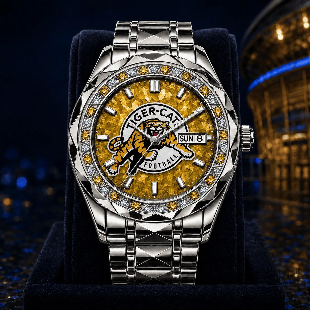 Hamilton Tiger-Cats Canadian Football League Men's Stainless Steel Watch