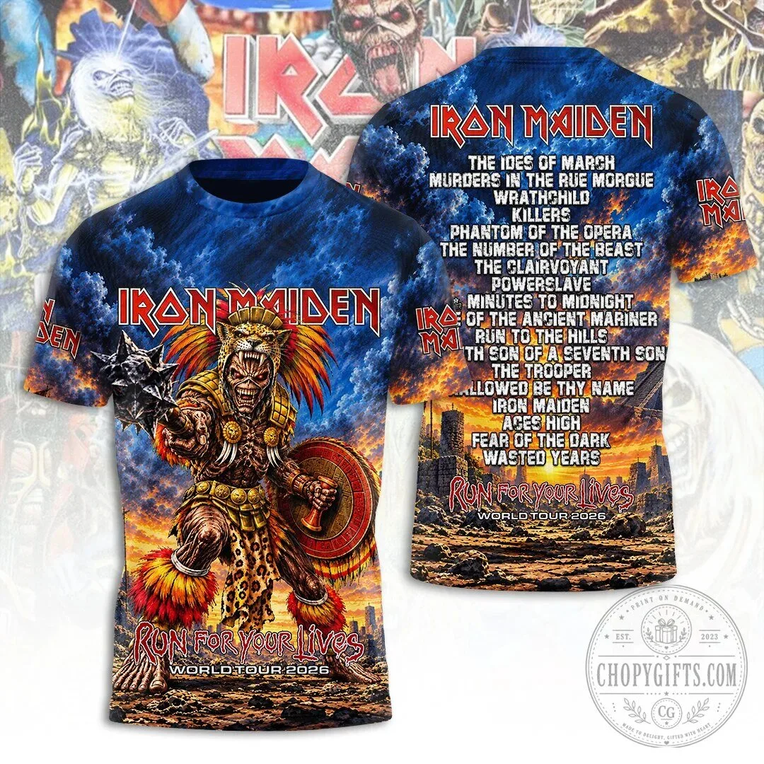 2026 Iron Maiden Run For Your Lives Tour Graphic Tee