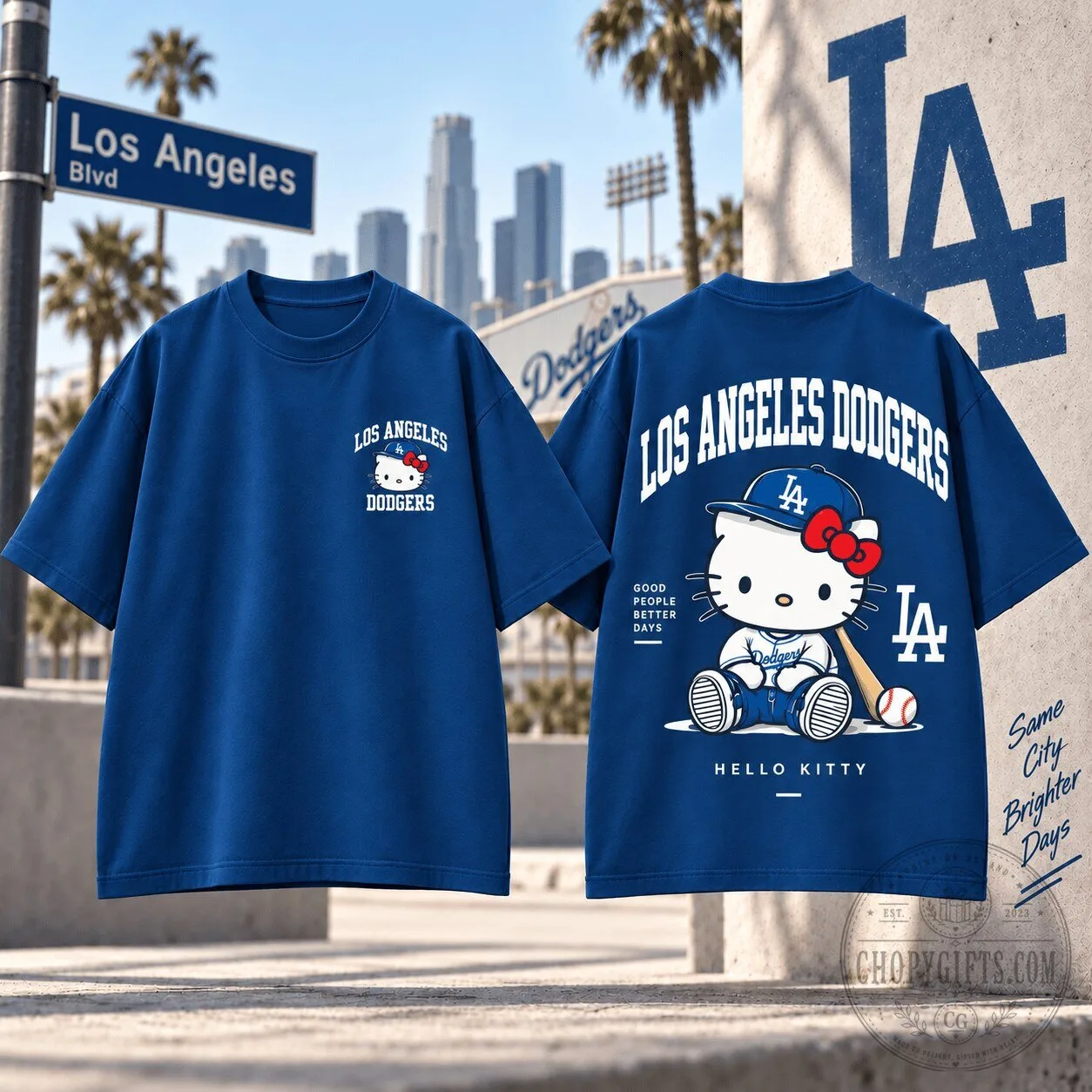 Los Angeles Dodgers Hello Kitty Baseball Fan T-Shirt
