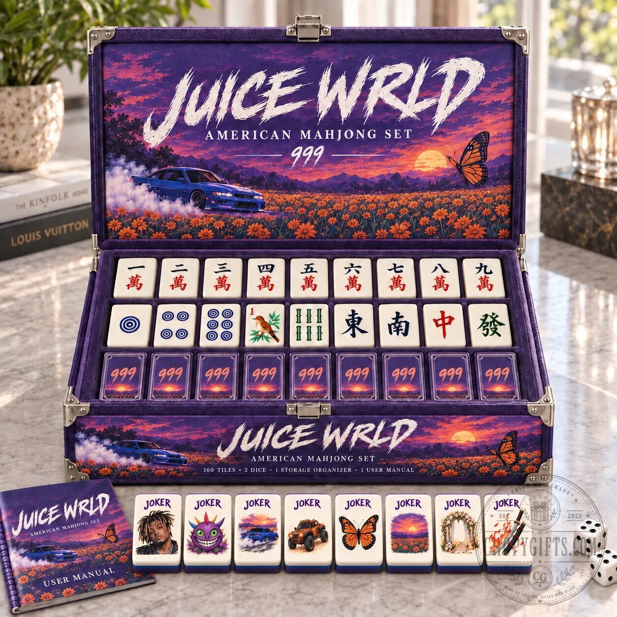 Juice Wrld American Mahjong Game Set with Storage Case and User Manual