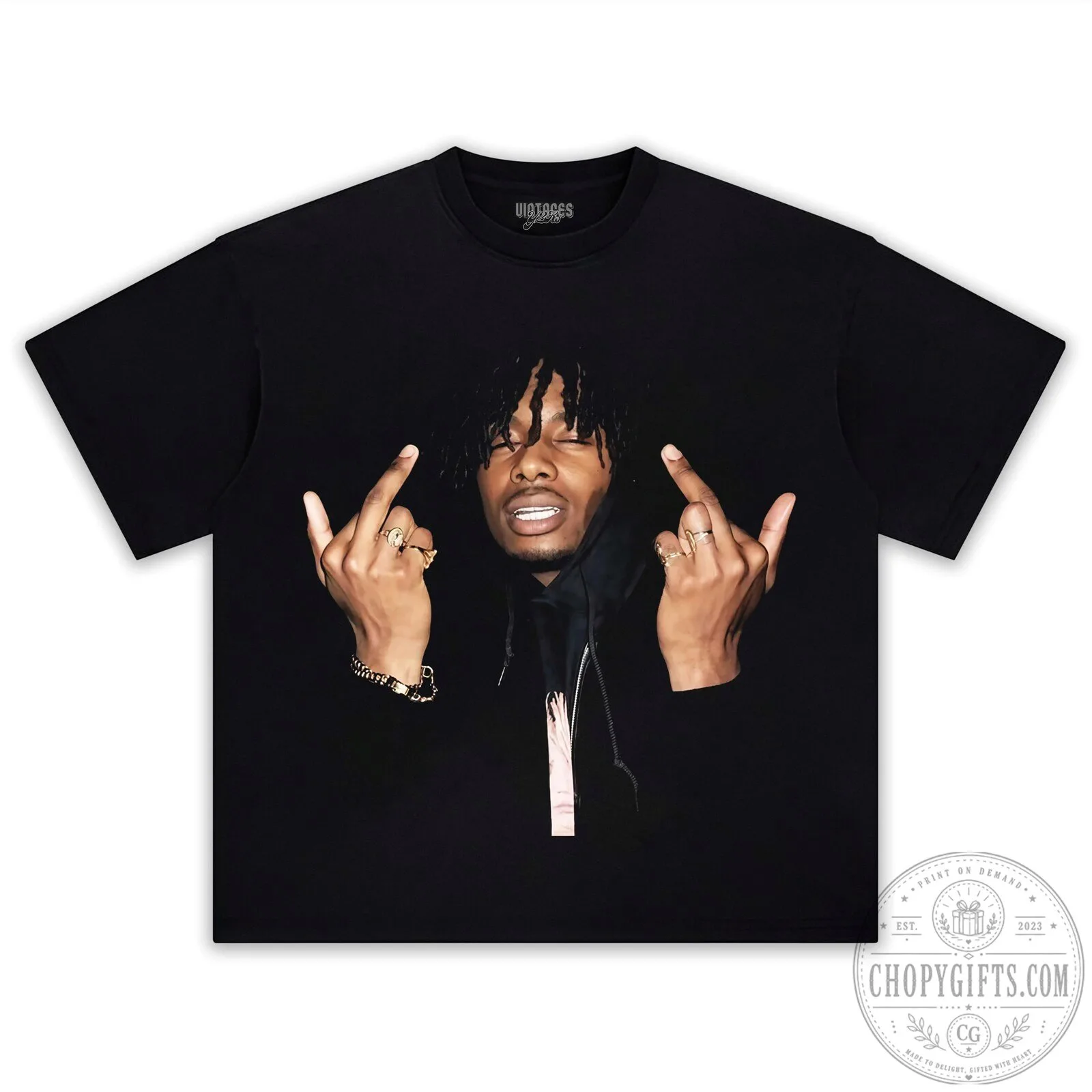 Playboi Carti Rapper Portrait Graphic Design Black T-Shirt