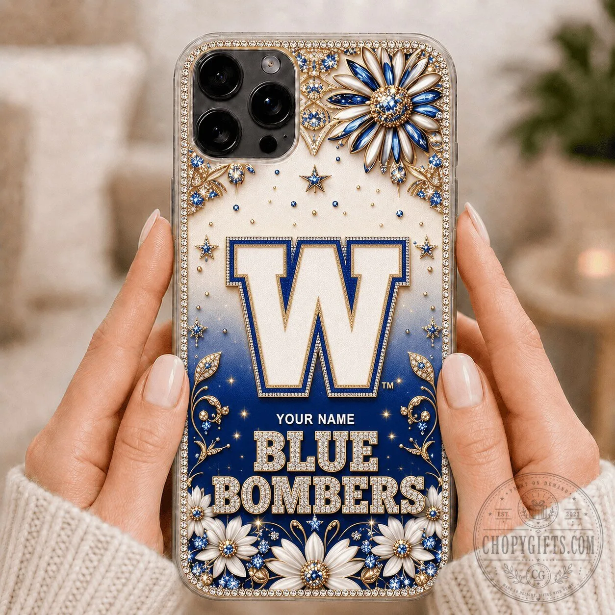 Winnipeg Blue Bombers Football Team Custom Name Phone Case for iPhone