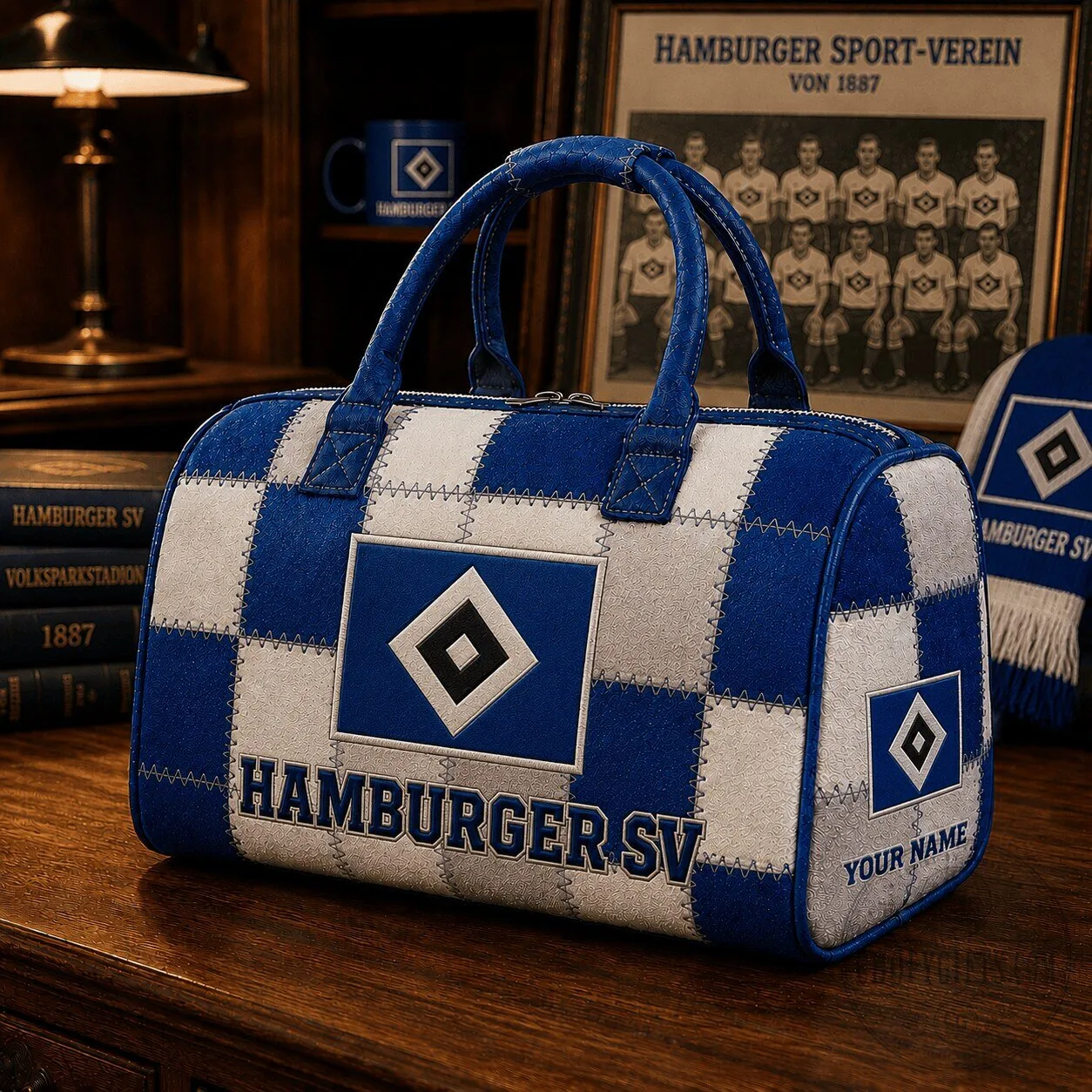 Hamburger SV Bundesliga Quilted Duffel Bag Custom Name For Fan