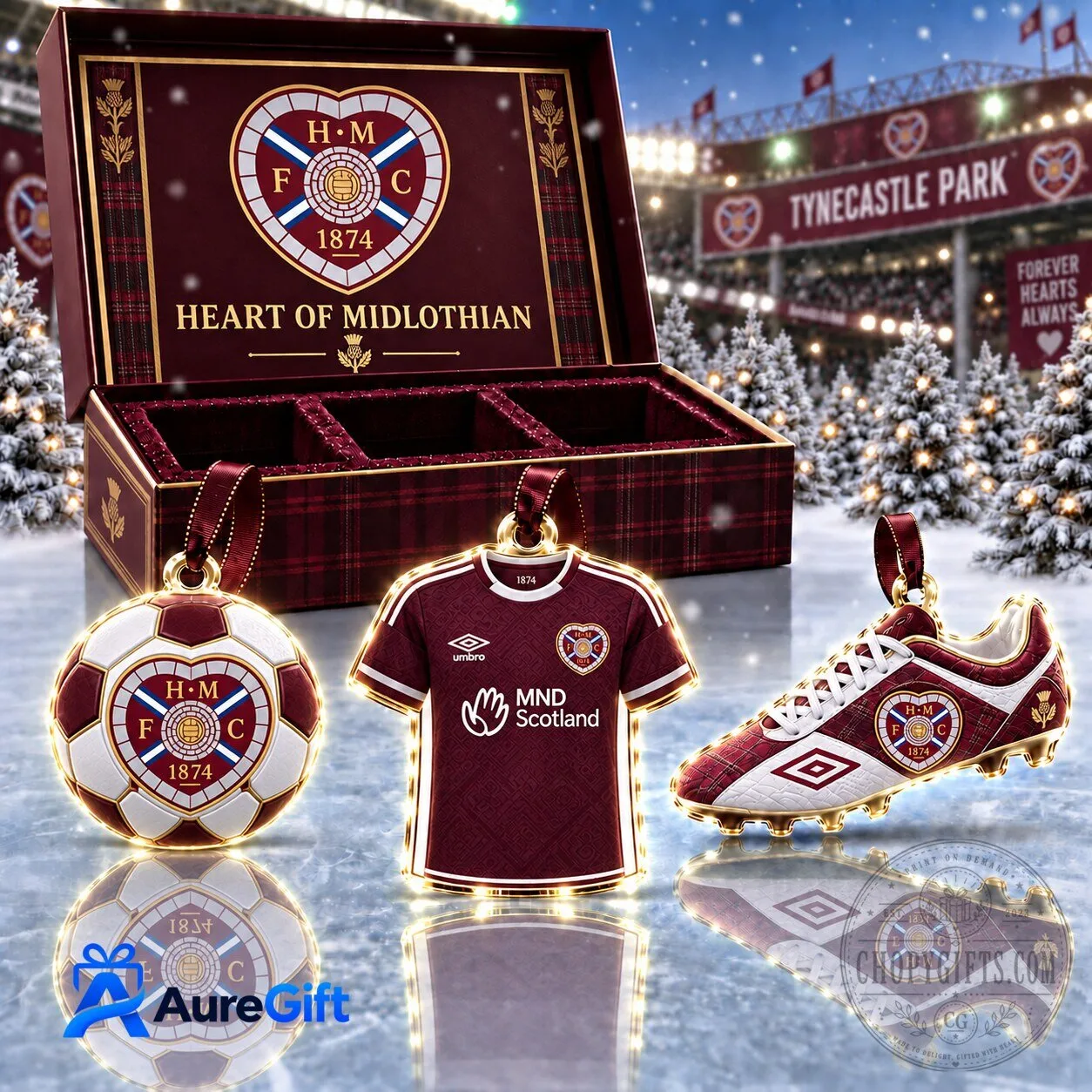 Heart of Midlothian Football Club Christmas Ornament Set