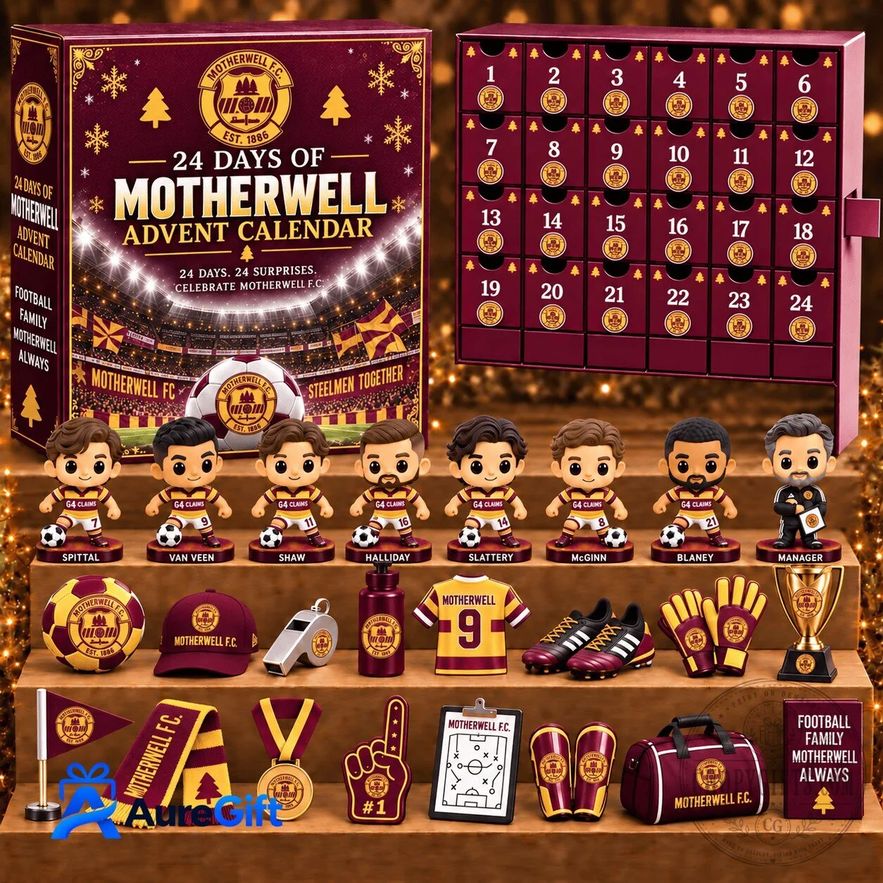 Motherwell Football Club 24 Days Advent Calendar with Footballer Figurines
