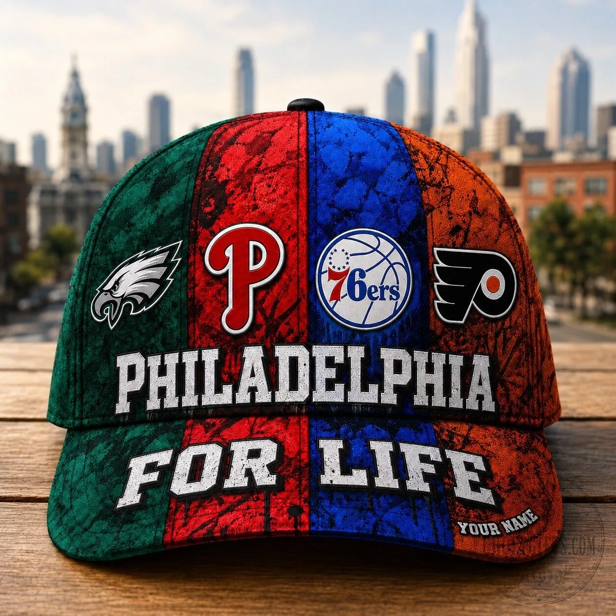 Philadelphia Sports Teams For Life Personalized Baseball Cap Hat