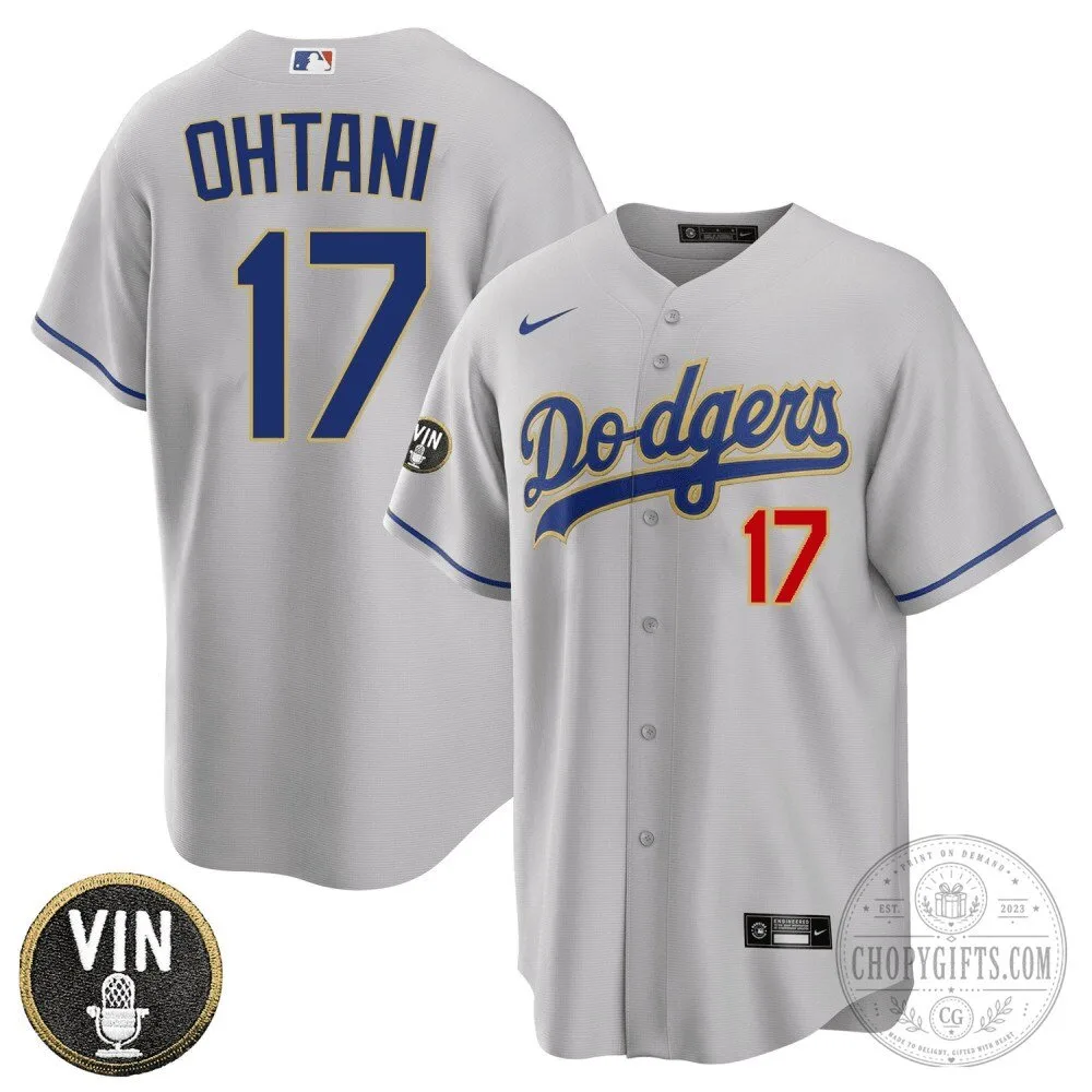 Los Angeles Dodgers Shohei Ohtani Vin Scully Baseball Jersey