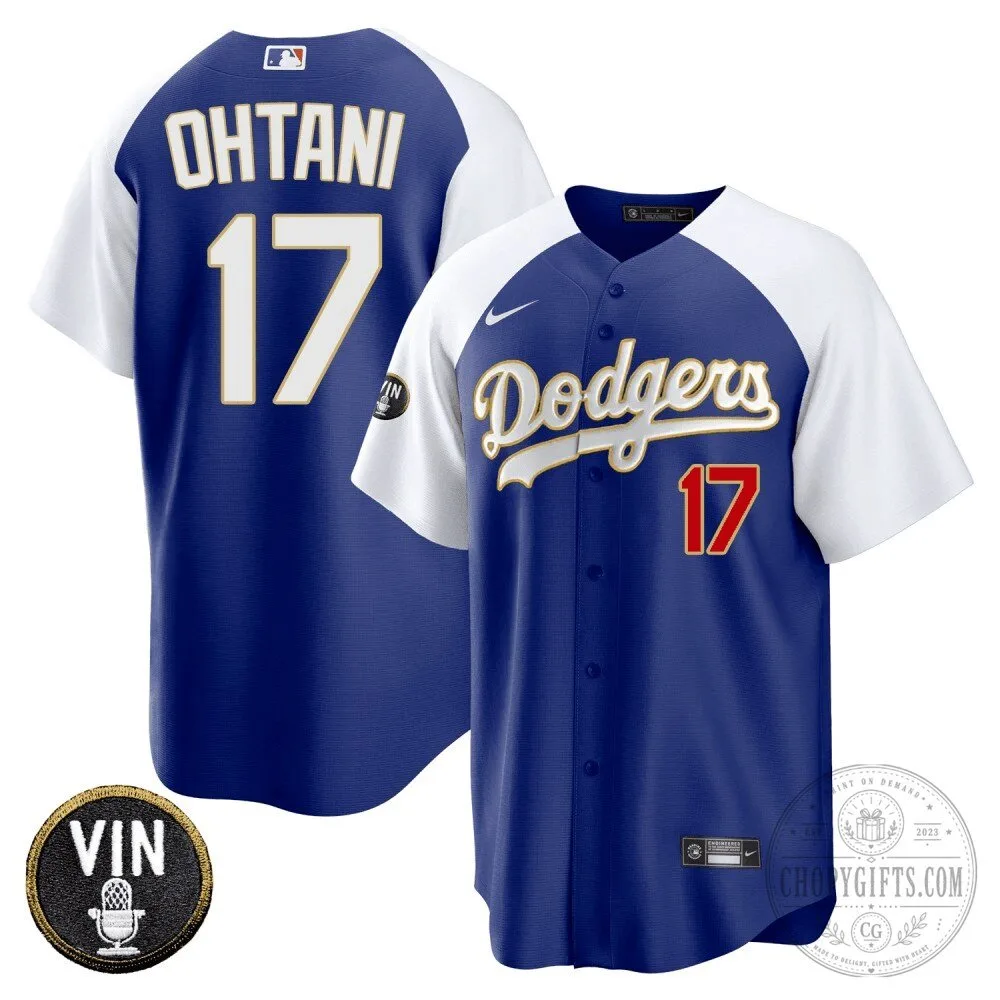 Los Angeles Dodgers Shohei Ohtani Vin Scully Baseball Jersey 18 Los Angeles Dodgers Shohei Ohtani Vin Scully Baseball Jersey
