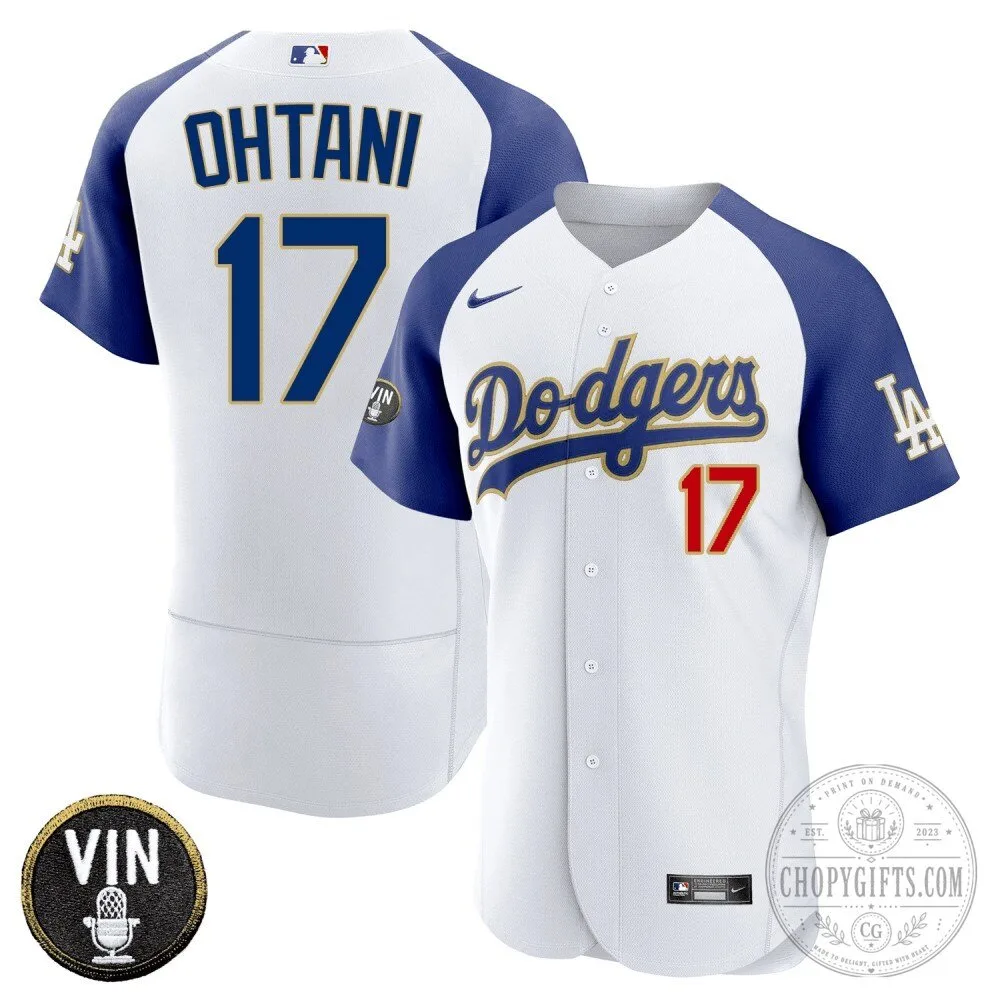 Los Angeles Dodgers Shohei Ohtani Vin Scully Baseball Jersey 22 Los Angeles Dodgers Shohei Ohtani Vin Scully Baseball Jersey