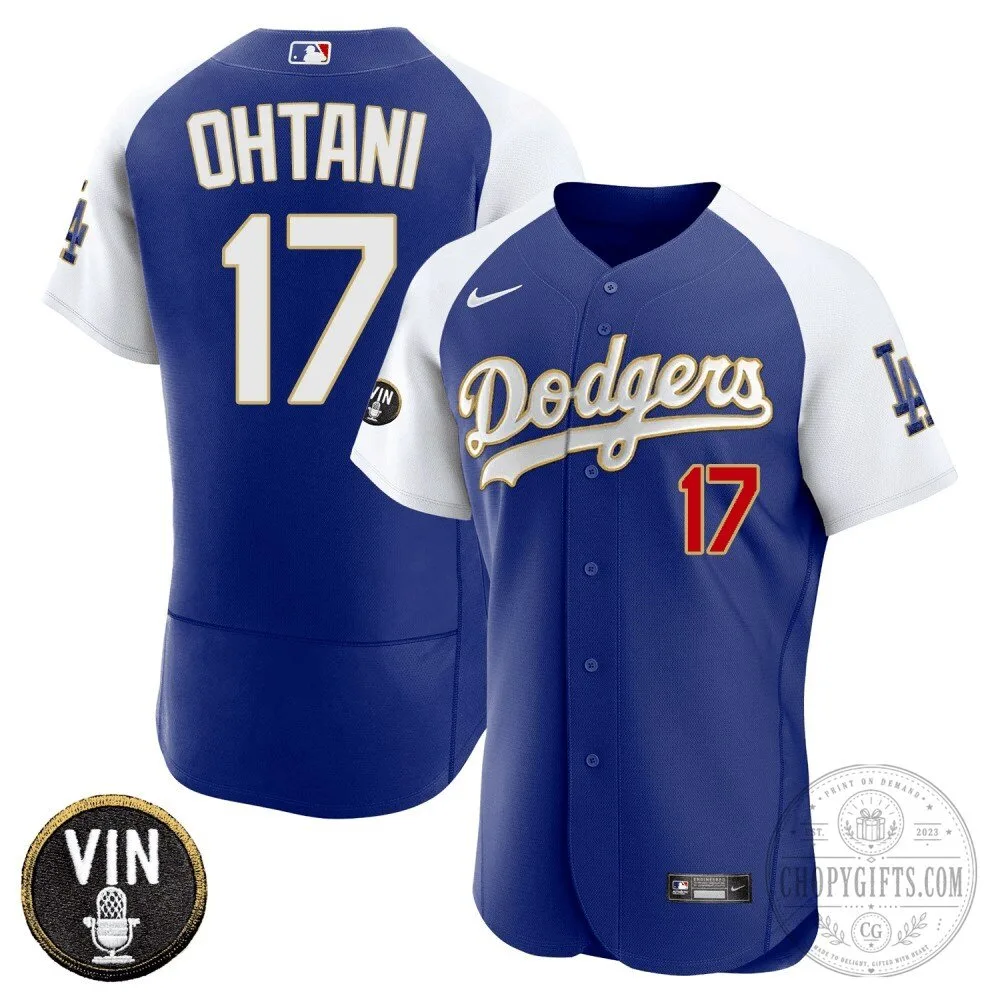 Los Angeles Dodgers Shohei Ohtani Vin Scully Baseball Jersey 23 Los Angeles Dodgers Shohei Ohtani Vin Scully Baseball Jersey