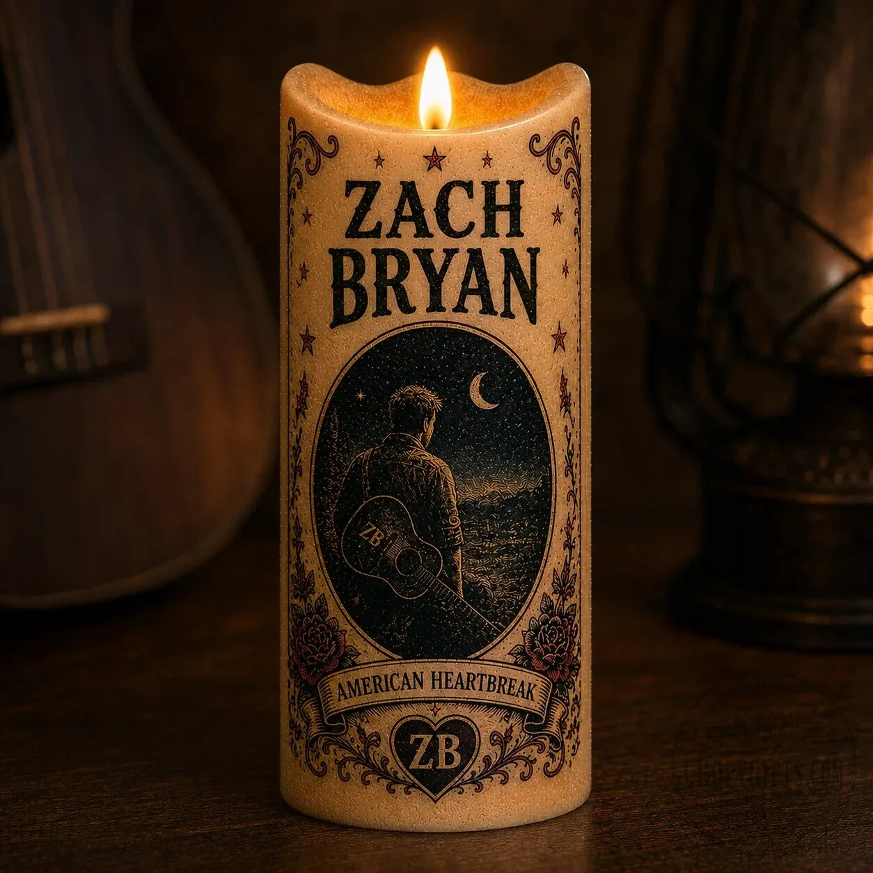 Zach Bryan Country Music American Heartbreak Flameless LED Candle