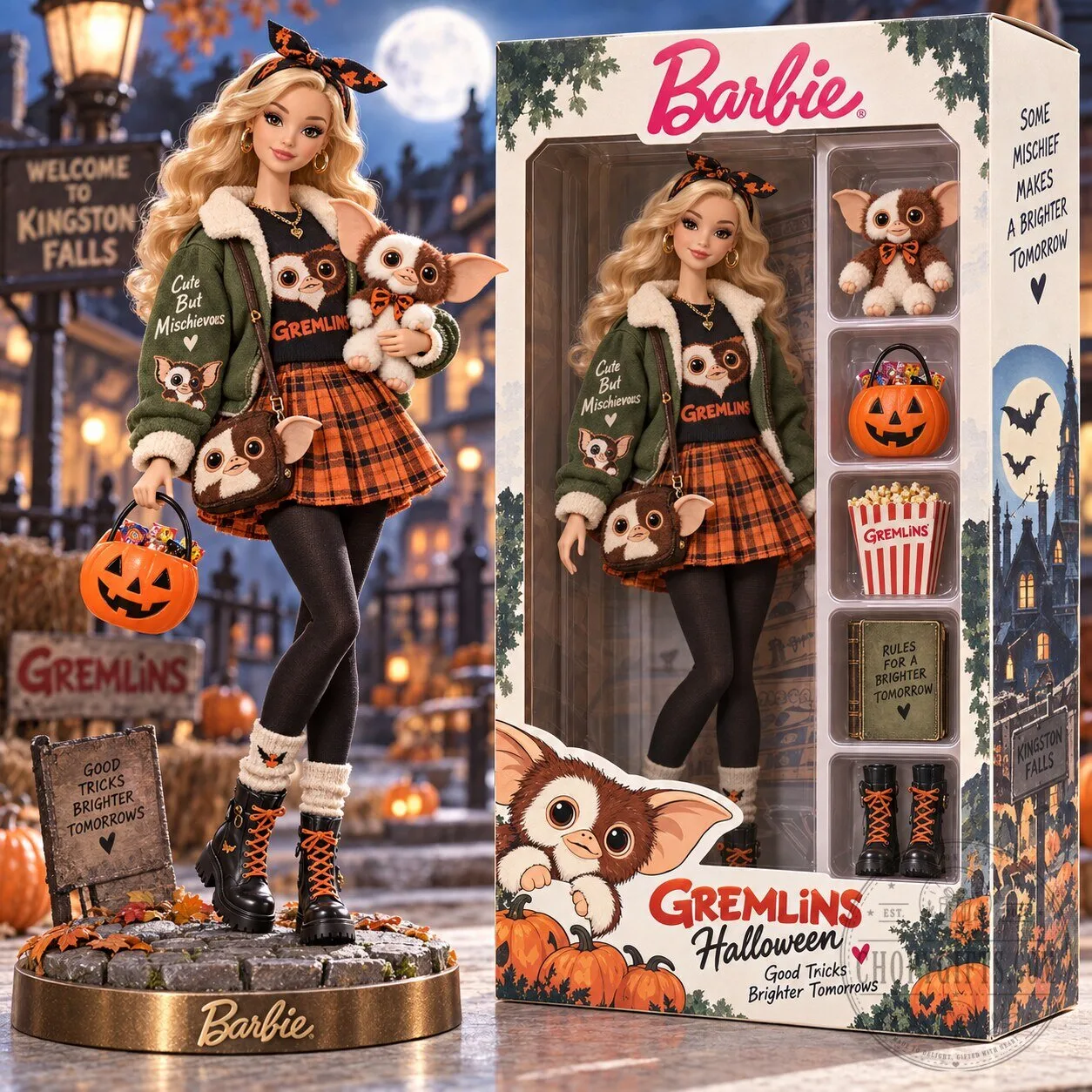 Gremlins Halloween Barbie Doll with Gizmo Figure and Accessories