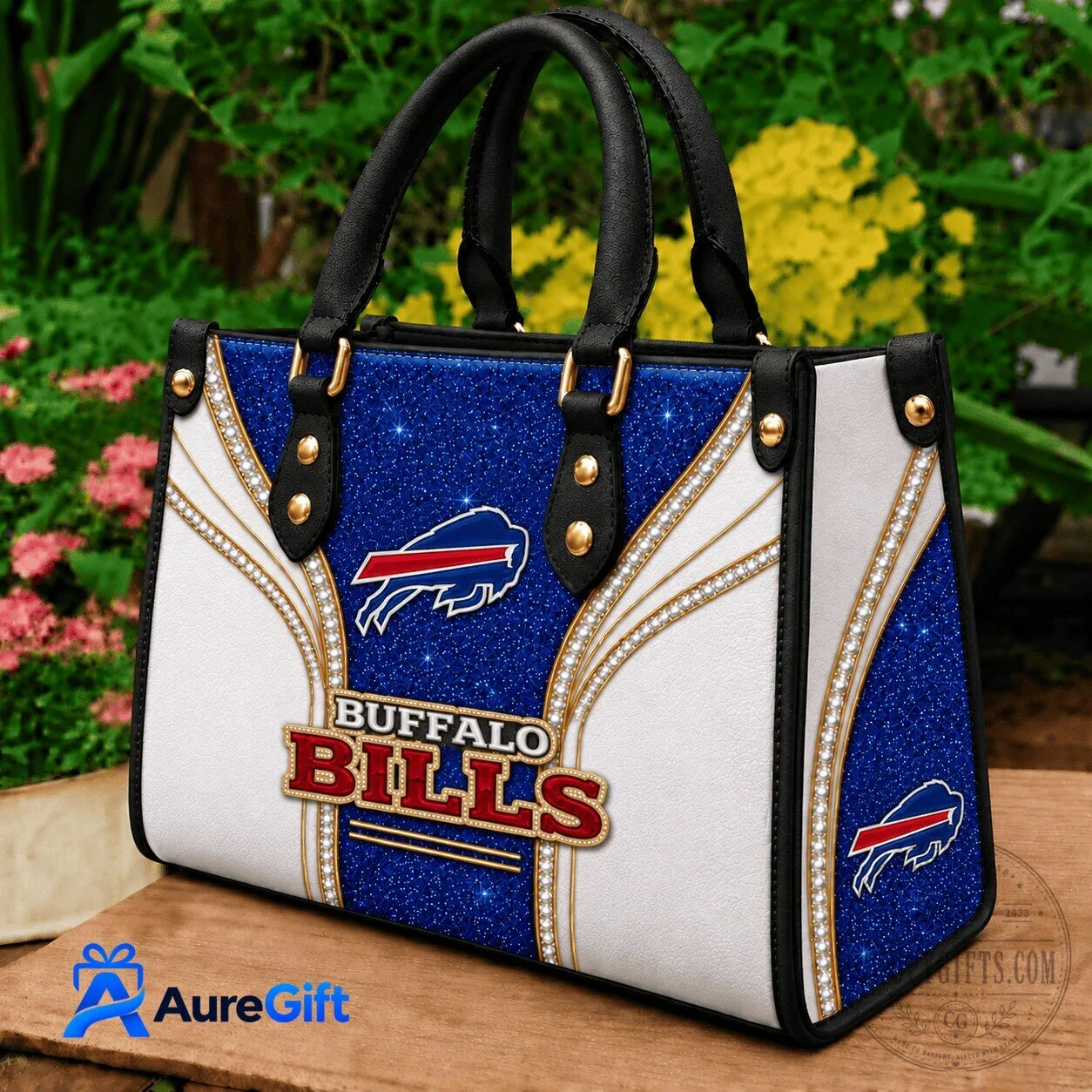 Buffalo Bills NFL Football Team Sparkle Glitter Leather Handbag 5 Buffalo Bills NFL Football Team Sparkle Glitter Leather Handbag