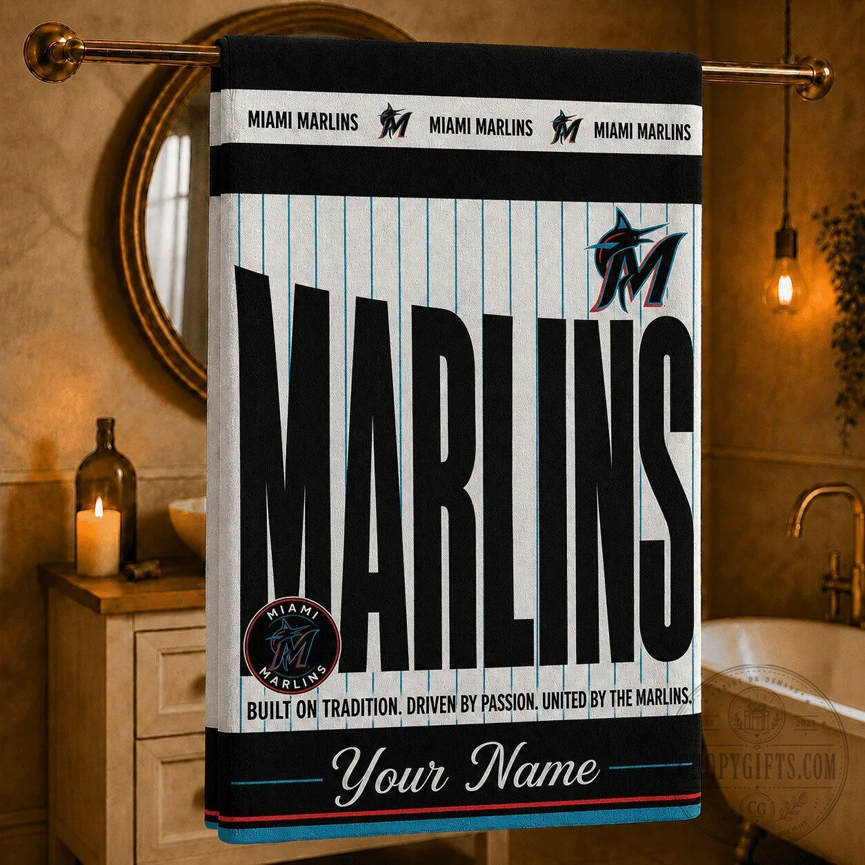 Miami Marlins Baseball Team Personalized Fan Bath Towel 7 Miami Marlins Baseball Team Personalized Fan Bath Towel