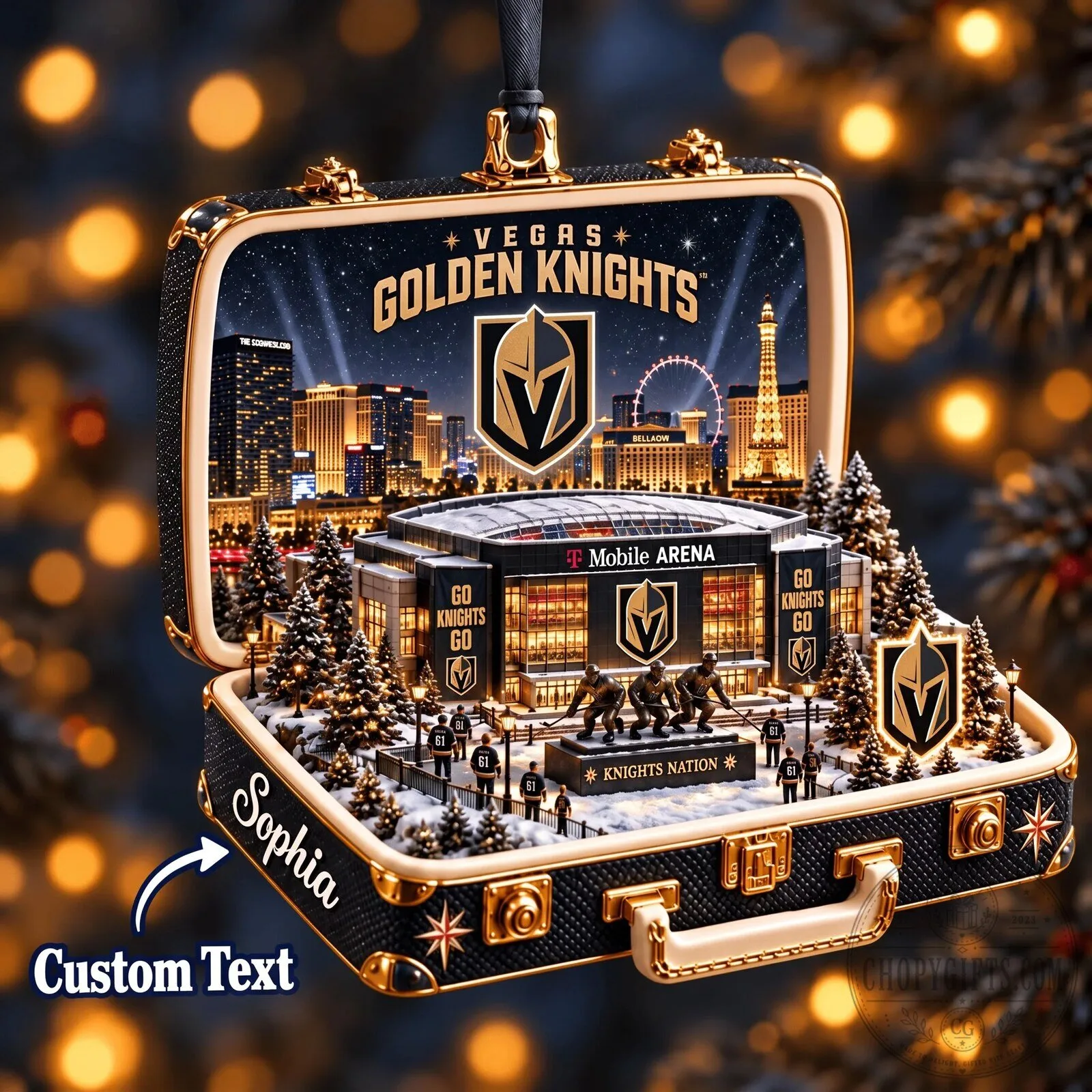 T-Mobile Arena Christmas Tree Ornament featuring Vegas Golden Knights