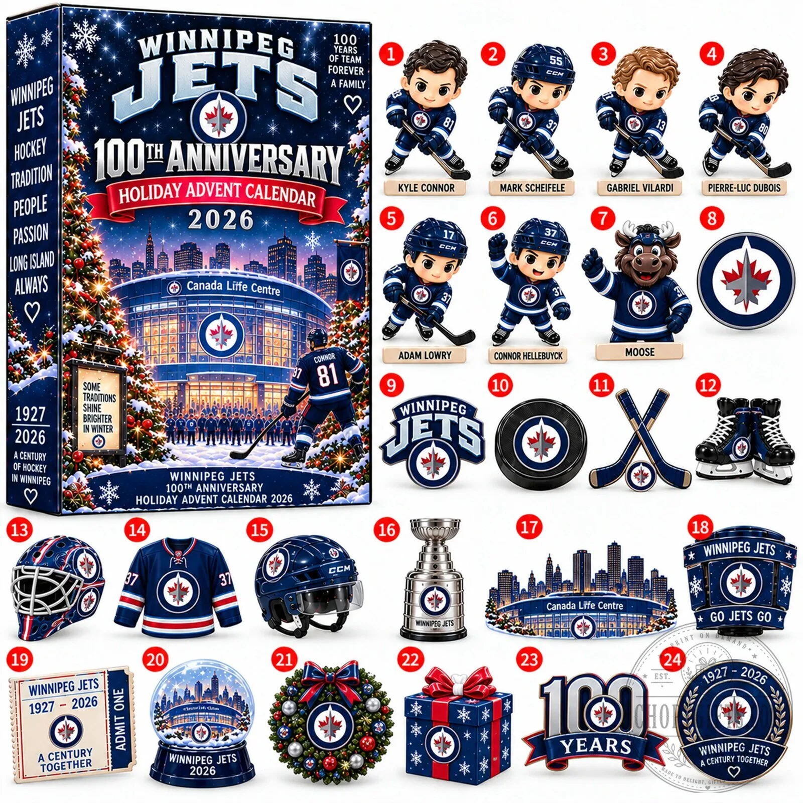 Winnipeg Jets 100th Anniversary Holiday Advent Calendar 2026 Blind Box