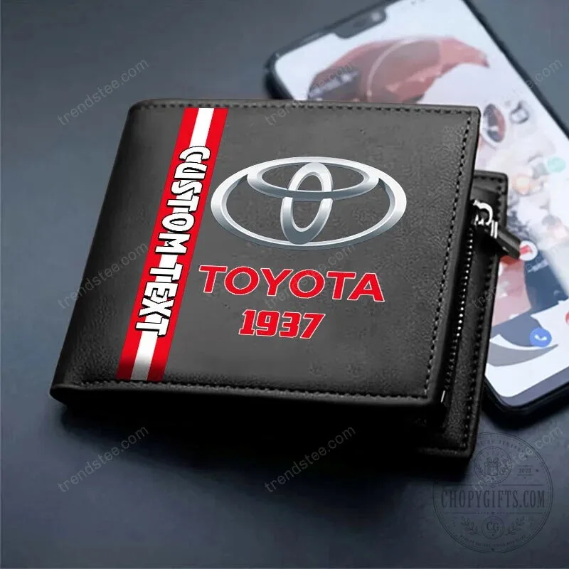 Toyota Custom Name Logo Black and Brown Leather Wallet 11 Toyota Custom Name Logo Black and Brown Leather Wallet