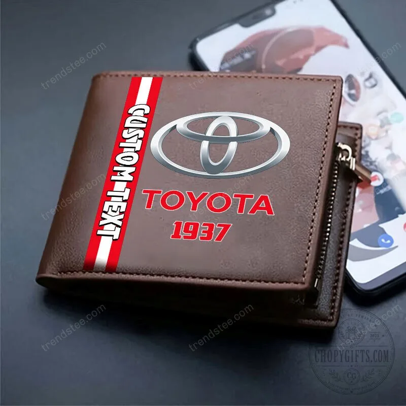 Toyota Custom Name Logo Black and Brown Leather Wallet 12 Toyota Custom Name Logo Black and Brown Leather Wallet