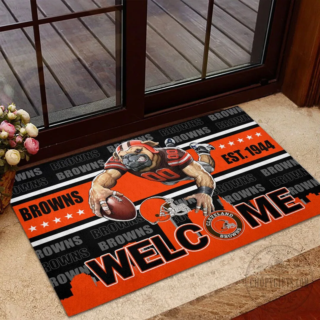 Cleveland Browns Football Team Mascot Welcome Home Doormat