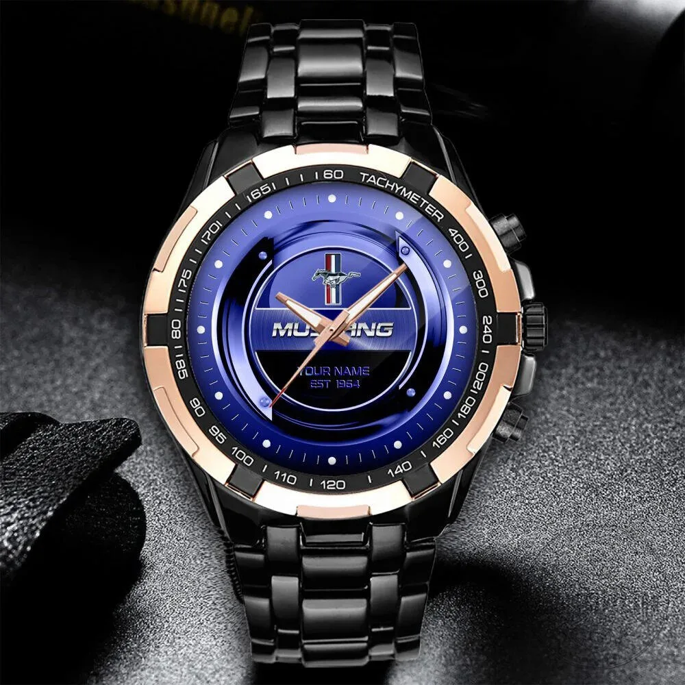 Ford Mustang Car Logo Custom Name Starry Night Luxury Watch for Men 11 Ford Mustang Car Logo Custom Name Starry Night Luxury Watch for Men