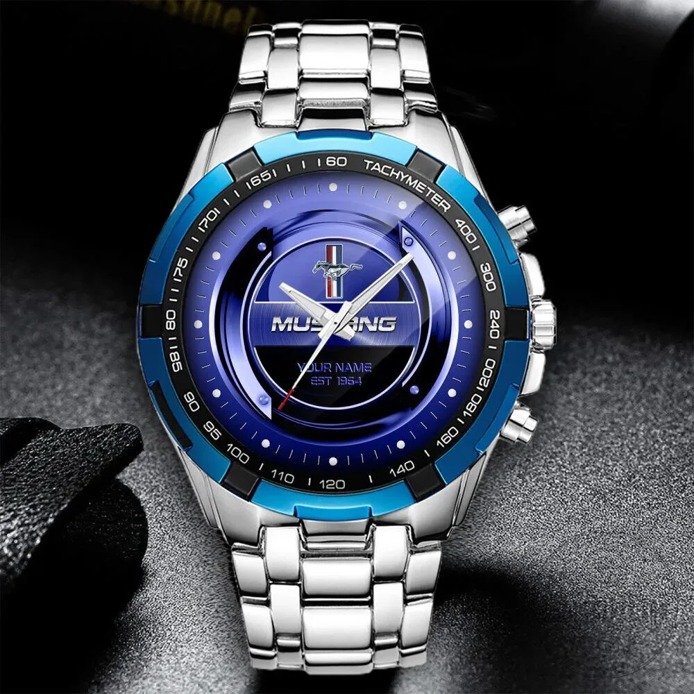 Ford Mustang Car Logo Custom Name Starry Night Luxury Watch for Men 12 Ford Mustang Car Logo Custom Name Starry Night Luxury Watch for Men