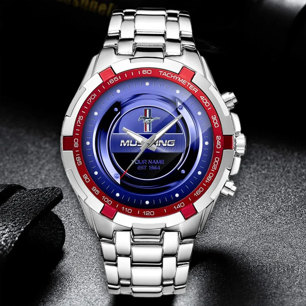 Ford Mustang Car Logo Custom Name Starry Night Luxury Watch for Men 13 Ford Mustang Car Logo Custom Name Starry Night Luxury Watch for Men