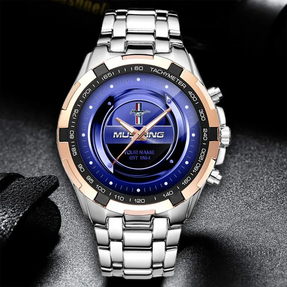 Ford Mustang Car Logo Custom Name Starry Night Luxury Watch for Men 14 Ford Mustang Car Logo Custom Name Starry Night Luxury Watch for Men
