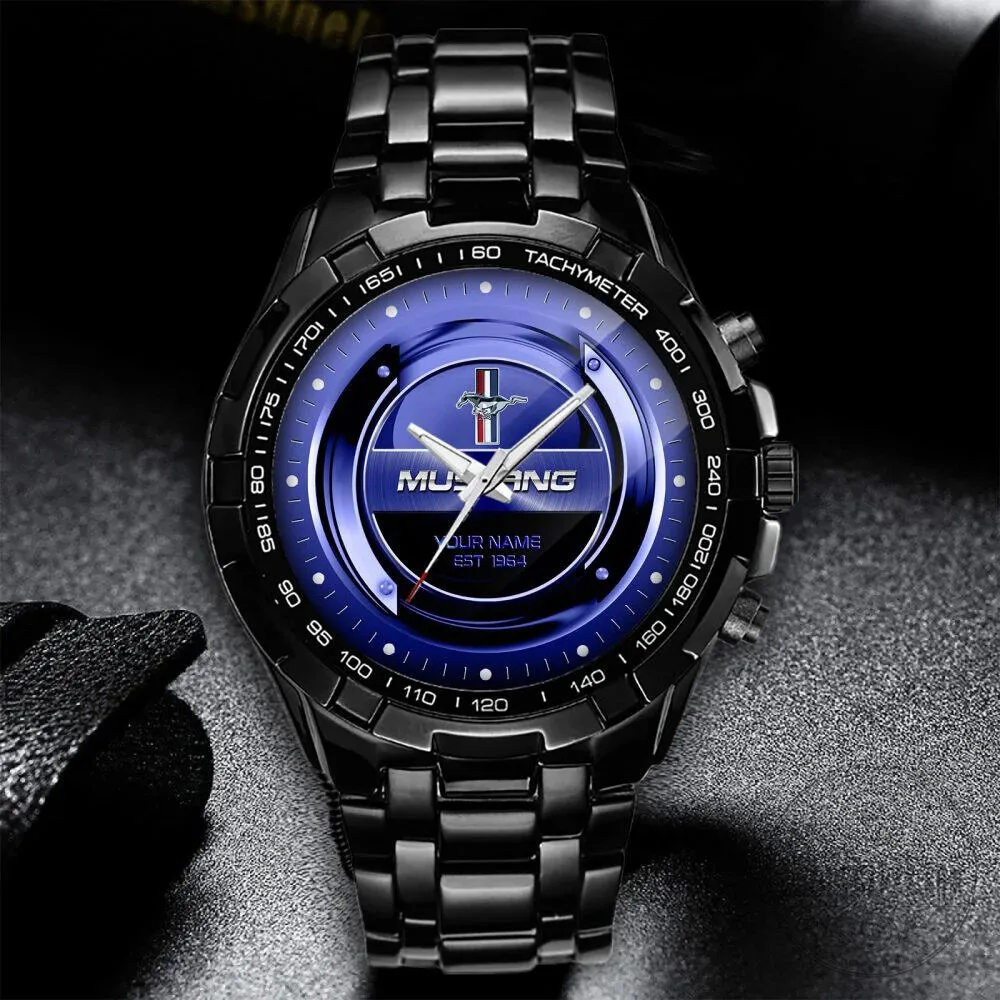 Ford Mustang Car Logo Custom Name Starry Night Luxury Watch for Men 15 Ford Mustang Car Logo Custom Name Starry Night Luxury Watch for Men