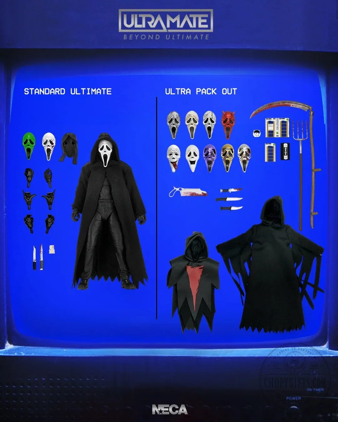 Scream Ghostface Horror Movie Villain Collectible Action Figure with Accessories