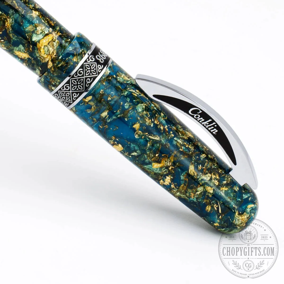 Conklin 1898 Collection Solaris Blue Rollerball Pen with Chrome Trim 7 Conklin 1898 Collection Solaris Blue Rollerball Pen with Chrome Trim