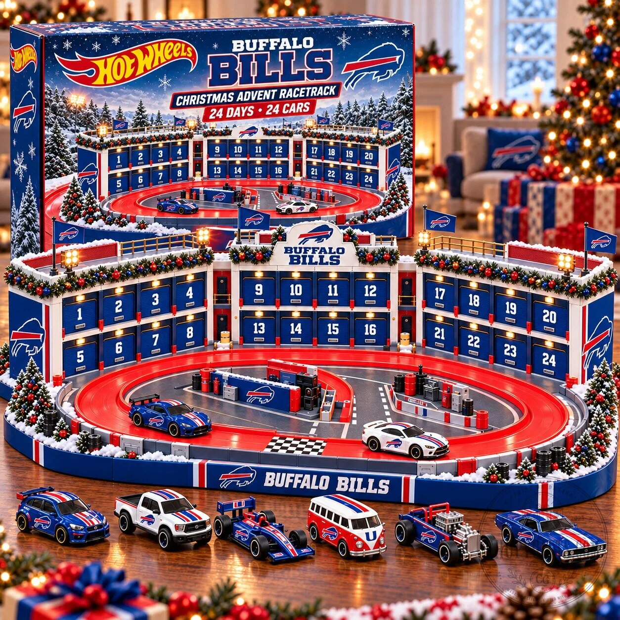 Buffalo Bills Hot Wheels Christmas Advent Racetrack